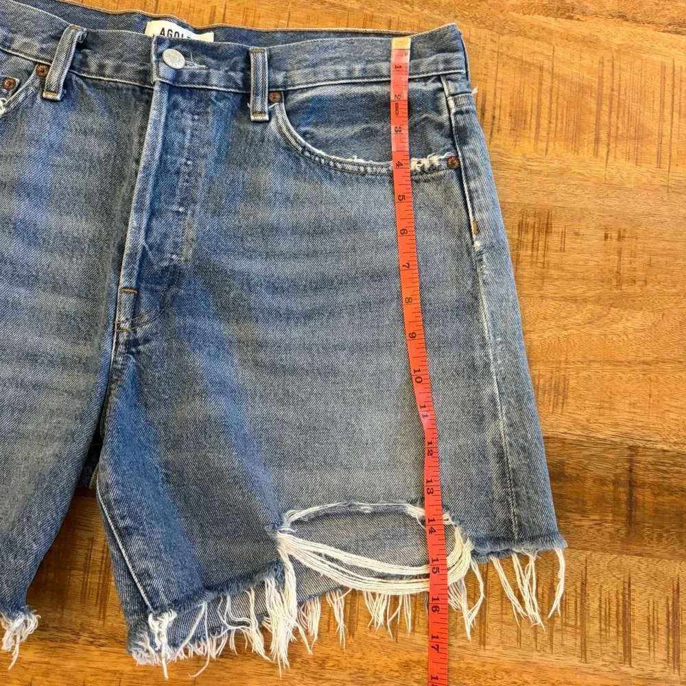 AGOLDE Parker Long Short 30 Heat Wave Cuffed Medium Wash Denim Summer Festival